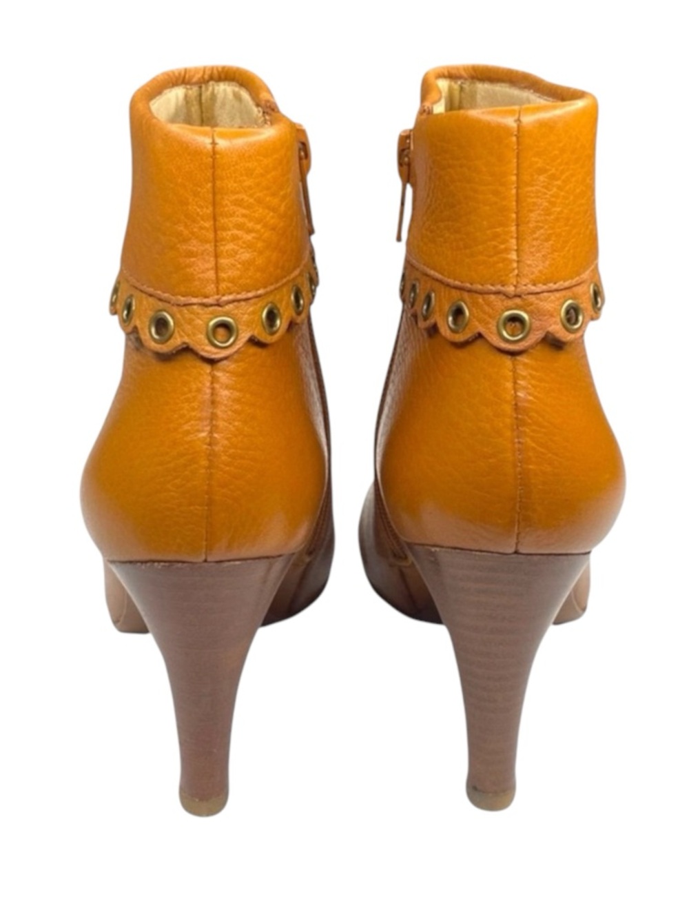 new Michael Kors ❁ Roadie Heeled Leather Ankle Boots Booties ❁ Luggage Tan ❁ 6M - Picture 6 of 16